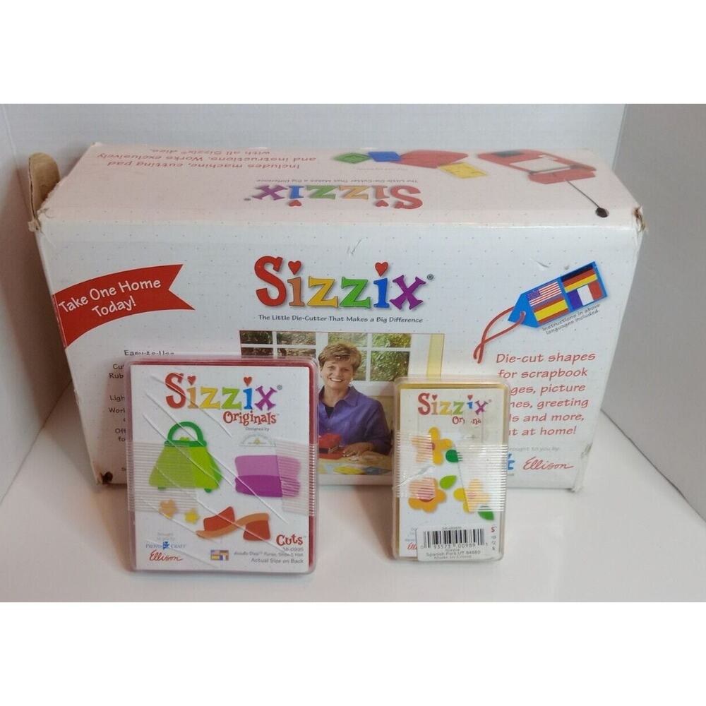 Sizzix Personal Die-Cutter Scrapbooking Crafts Original Box Machine With 2 Dies